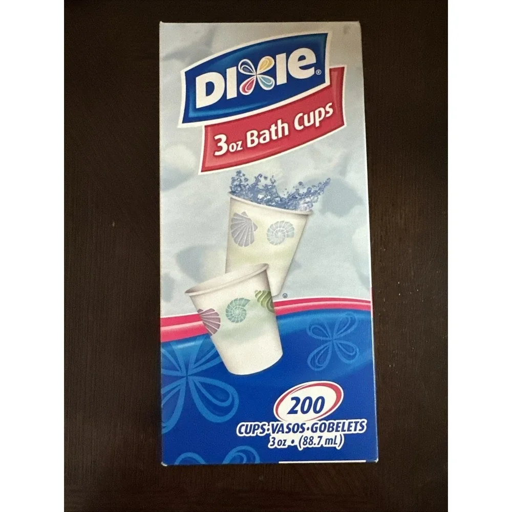 DIXIE 3 oz Bathroom Cups 150 Ct pastel sea shells vintage 2006 Open Box